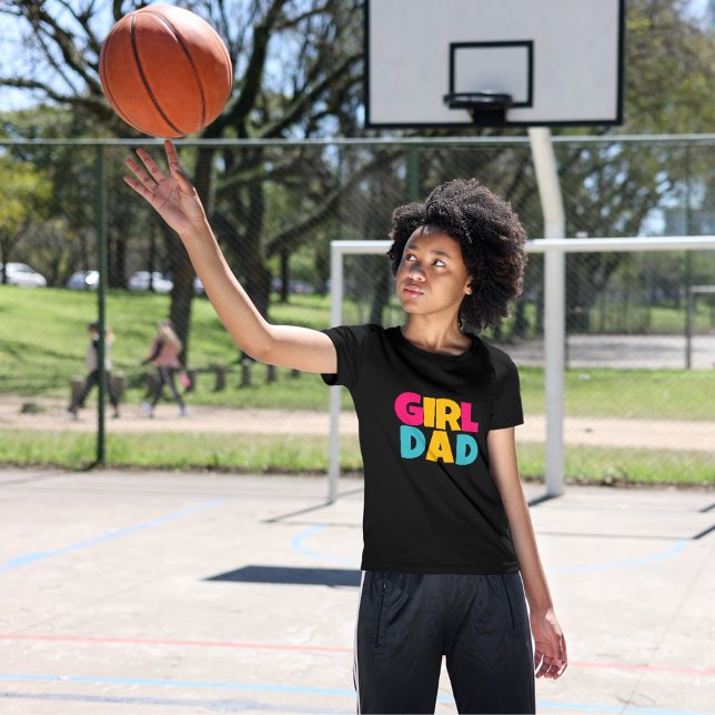 Pappas lilla tjej t shirt (Girl's dad typography art (customizable content))