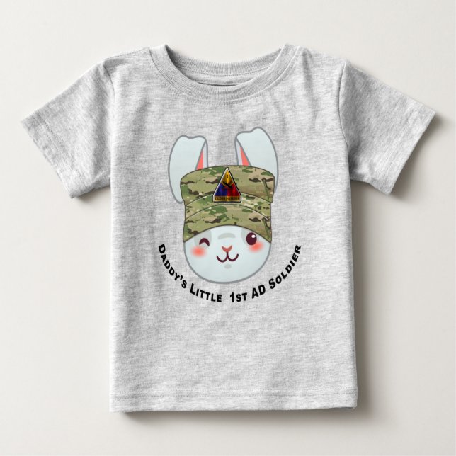 "Pappa's Little 1st Armored Division Soldier" T Shirt (Framsida)