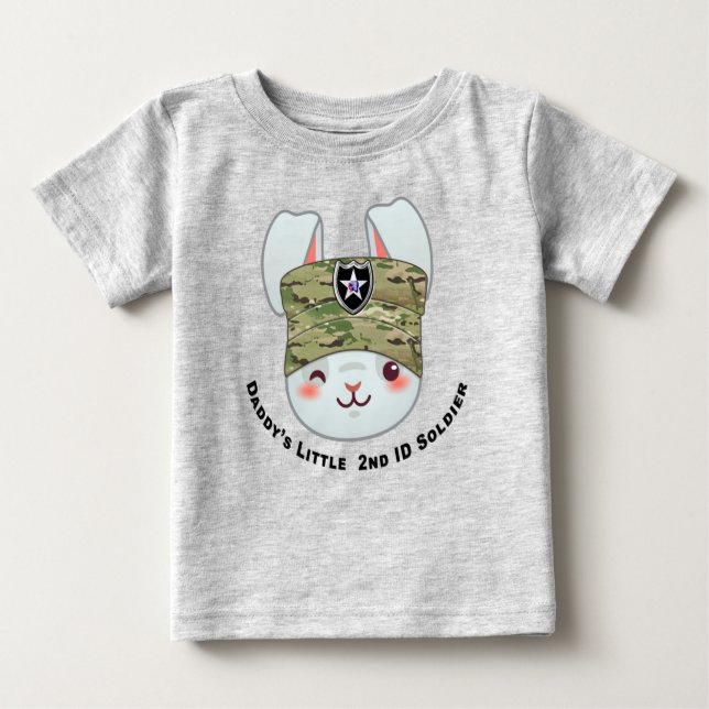 "Pappa's Little 2nd Infantry Division Soldier" T Shirt (Framsida)