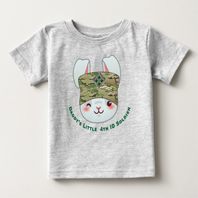 "Pappa's Little 4th Infantry Division Soldier" T Shirt (Framsida)