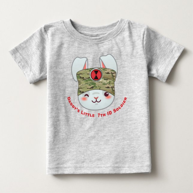 "Pappa's Little 7:e Infantry Division Soldier" T Shirt (Framsida)
