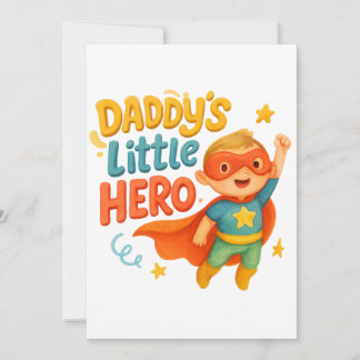 Pappa's Little Hero - Toppen Kid Tecknad Design Spara Datumet