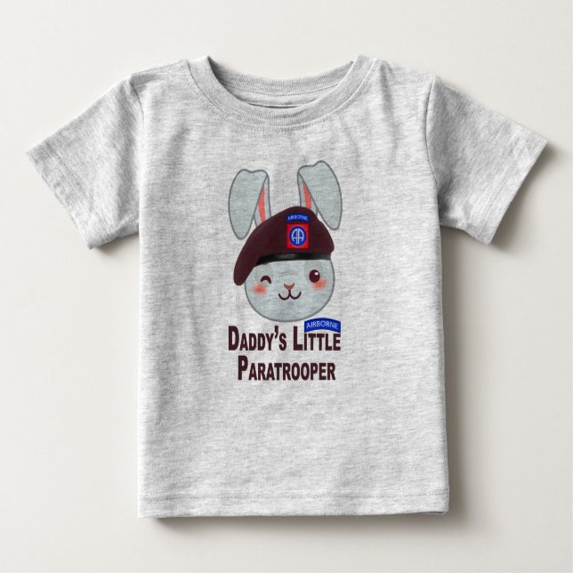 "Pappa's Little Paratrooper Bunny" T Shirt (Framsida)