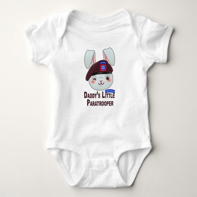 "Pappa's Little Paratrooper Bunny" T Shirt (Framsida)