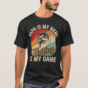 Pappas min namn som fiskar i manar t-shirt