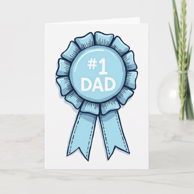 Pappas nummer ett Rosettkort Kort (Framsida)