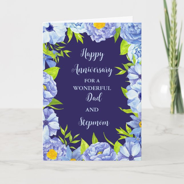 Pappas och styvmammas bröllopsdag kort (Framsida)
