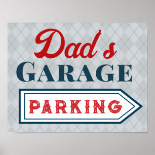 Pappas parkeringsskylt garage konst present poster