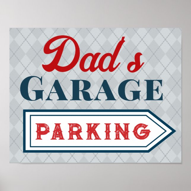 Pappas parkeringsskylt garage konst present poster (Framsidan)