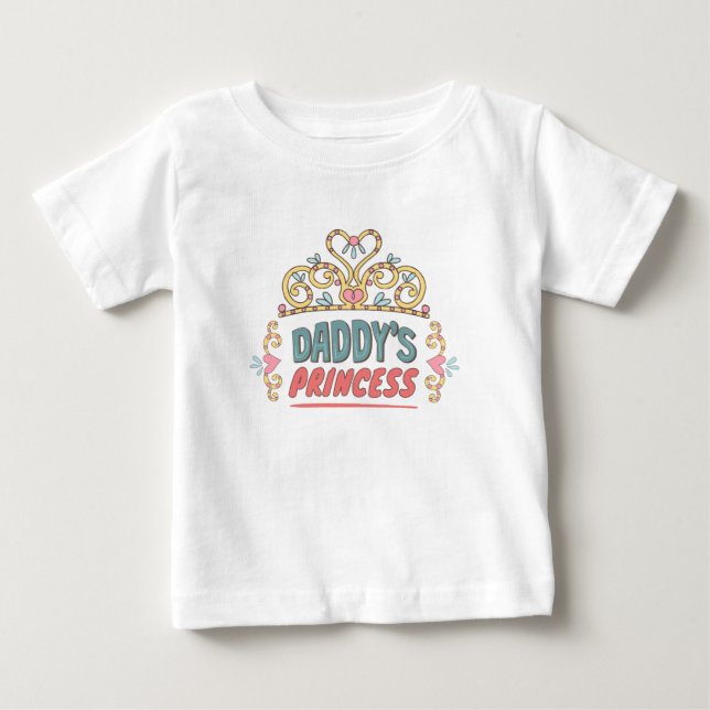 Pappas prinsessblomma hjärtkrona t shirt (Framsida)