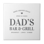 Pappa's Pub & Grill Open 24-timmars Anpassningsbar Kakelplatta<br><div class="desc">Keramiska plattan Pub & Grill,  öppen 24 timmars Anpassningsbar i pappa</div>