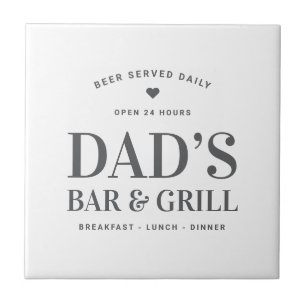 Pappa's Pub & Grill Open 24-timmars Anpassningsbar Kakelplatta