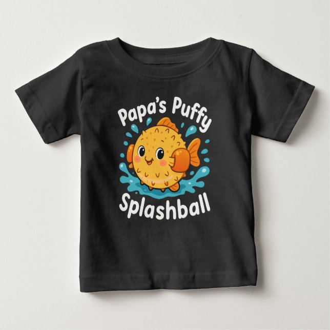Pappa's Puffy Splashball Funny Vatten Fish T Shirt (Framsida)
