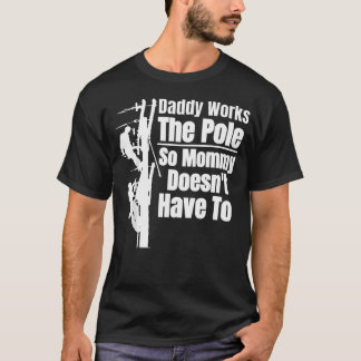 Pappas roliga elektriska linjemontör utrustning ma t shirt
