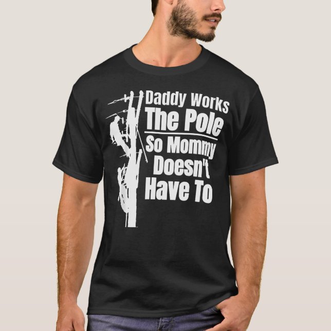 Pappas roliga elektriska linjemontör utrustning ma t shirt (Framsida)