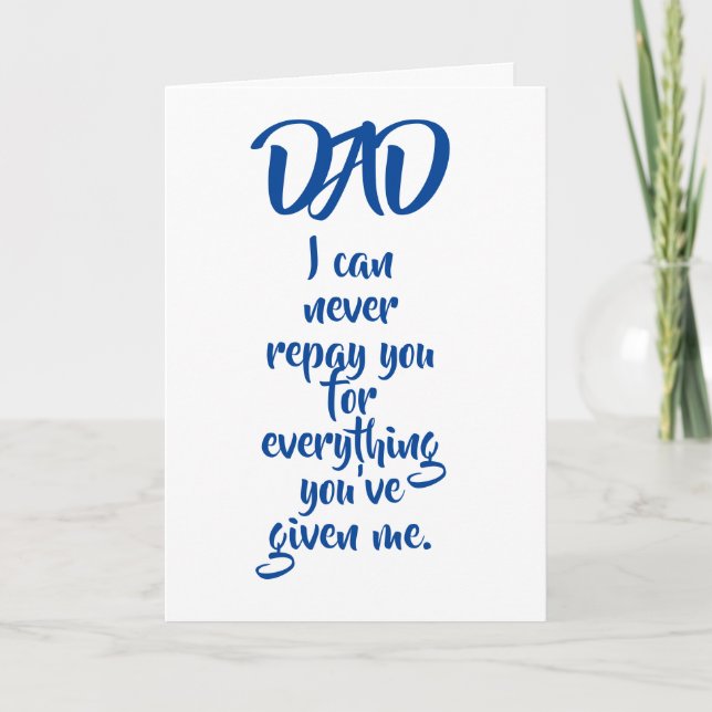 Pappas roliga födelsedagspresentkort kort (Framsida)