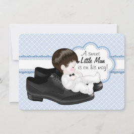 Pappas skor Little Man Baby Shower Inbjudningar