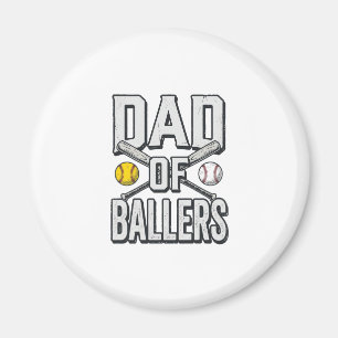 Pappas till Ballers Softball och Baseball Vintage Magnet