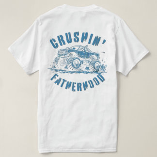 Pappas till pojke i rutig t-shirt