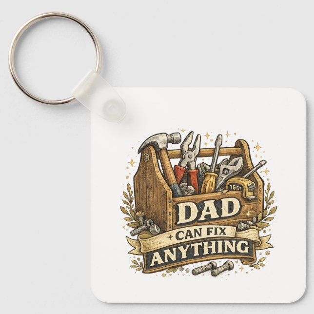 Pappas verktygslåda Fars dag Vintage nyckelring pr (Framsida)