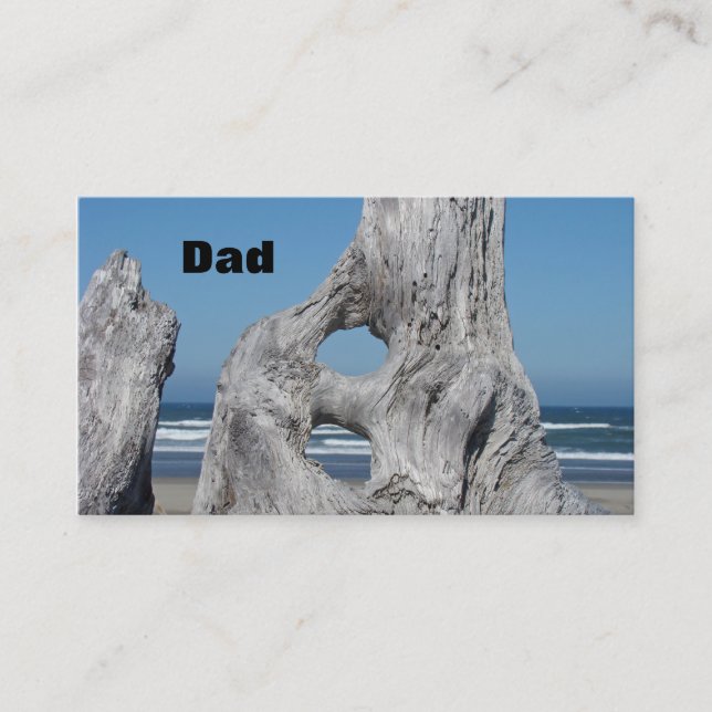 Pappas visitkort för män Ocean Waves Driftwood (Framsida)