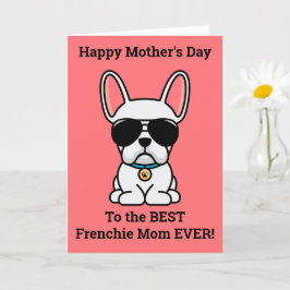 Pappas vita franska bulldog mamas dag-kort kort