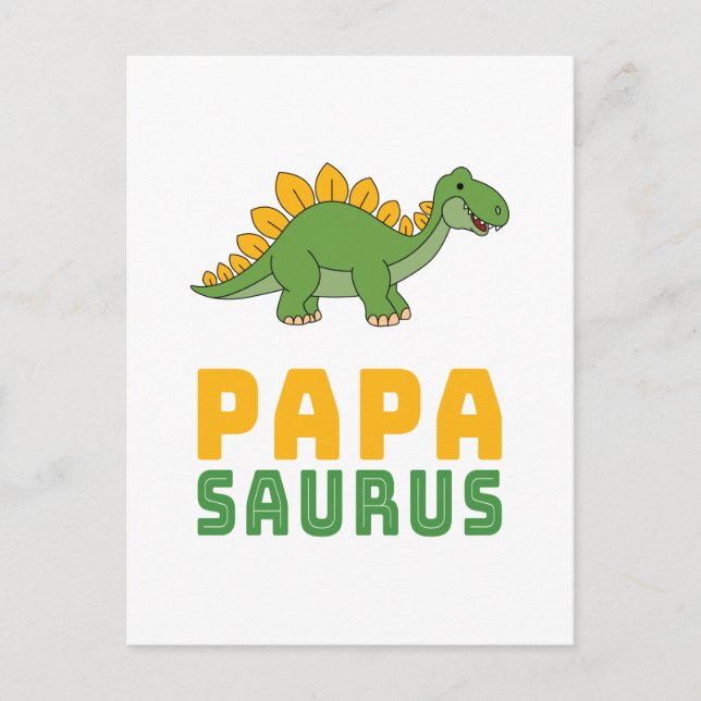Pappasaurus Dinosaur Stegosaurus Fars Dag Vykort (Framsida)