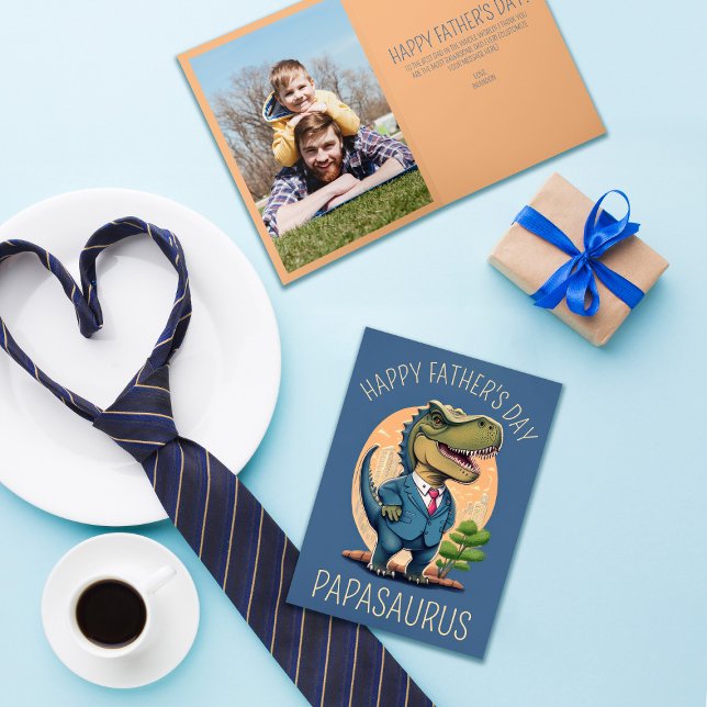Pappasaurus Dinosaur Tecknad film Fars dag Helgkort (Skapare uppladdad)
