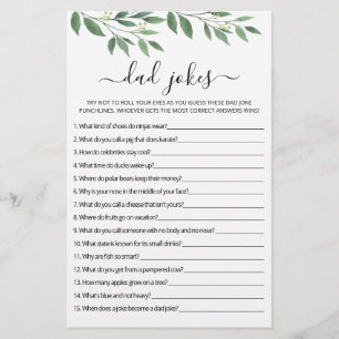 Pappaskämt Baby Shower-spel med svar
