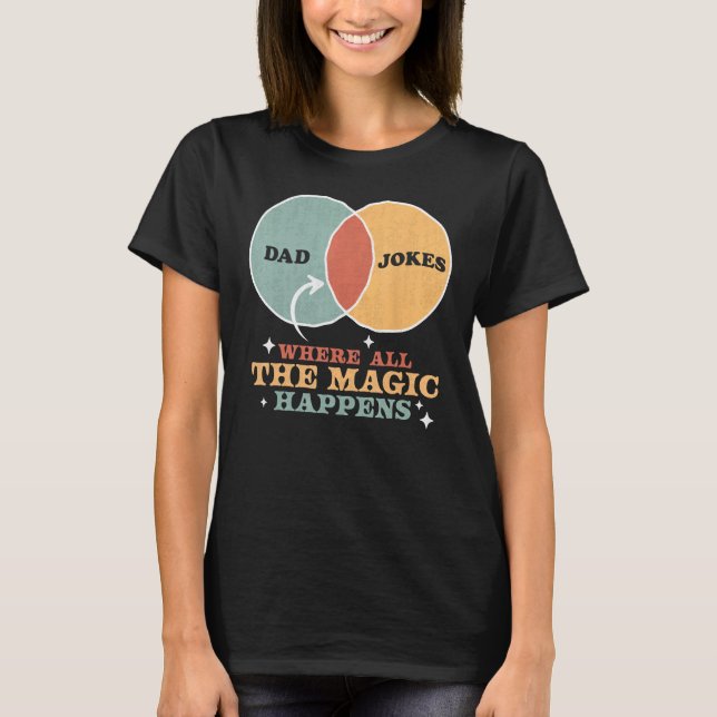 Pappaskämt Där All Magi Händer Pappa Faderu2 T Shirt (Framsida)