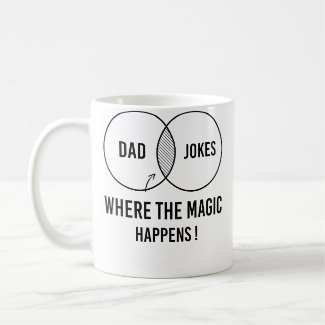 Pappaskämt där magin händer kaffemugg (Vänster)