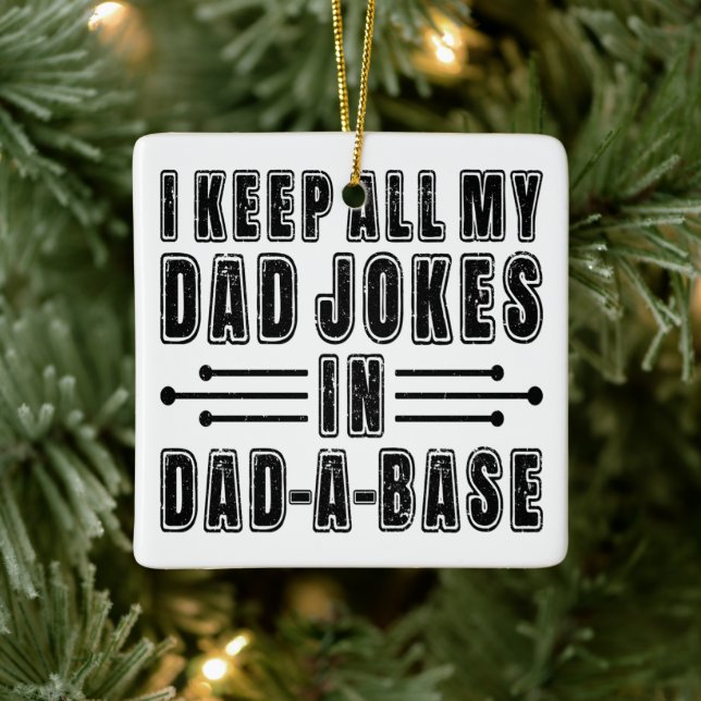Pappaskämt i Pappa Bas Fars dag-present Rolig Julgransprydnad Keramik (Träd)
