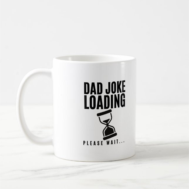 Pappaskämt Laddar Vänligen Vänta Fars Dag Kaffemugg (Vänster)