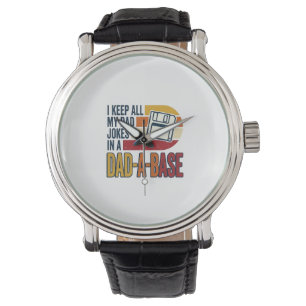 Pappaskämt Pappa-Base Retro Rolig Pappa Vektor Des Armbandsur