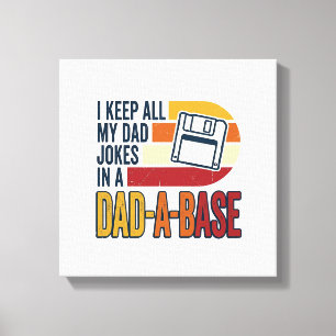Pappaskämt Pappa-Base Retro Rolig Pappa Vektor Des Canvastryck