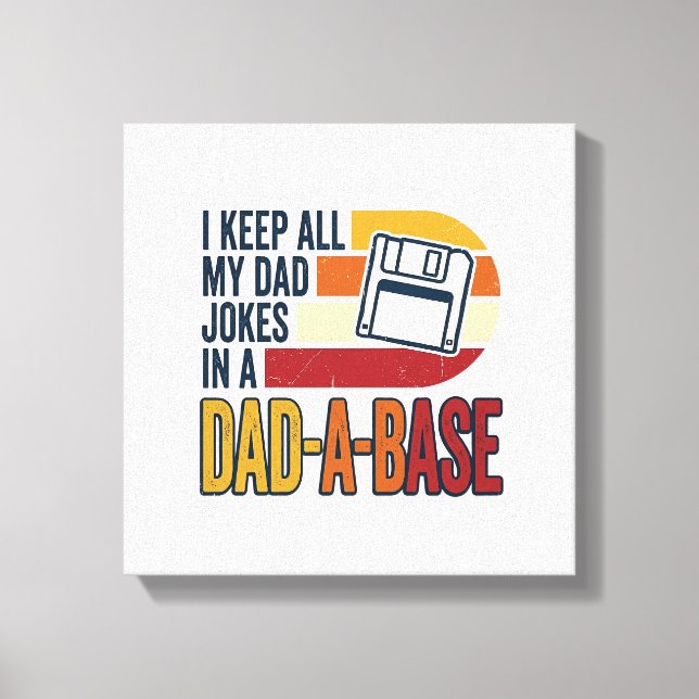 Pappaskämt Pappa-Base Retro Rolig Pappa Vektor Des Canvastryck (Framsida)
