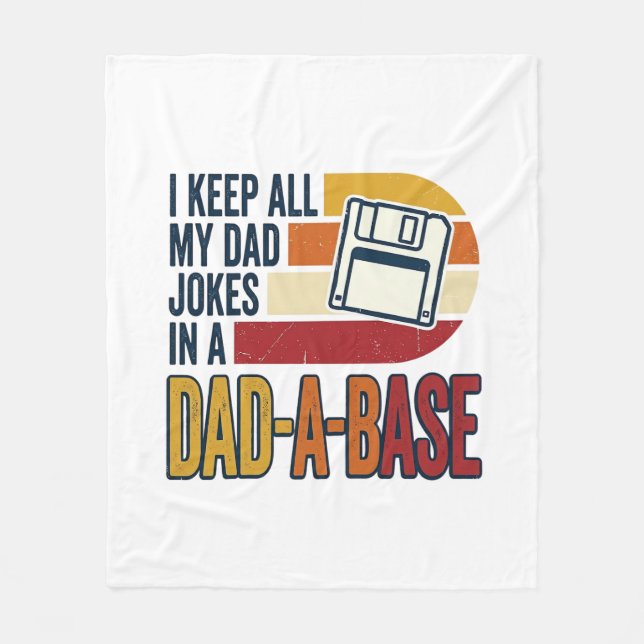 Pappaskämt Pappa-Base Retro Rolig Pappa Vektor Des Fleecefilt (Framsidan)