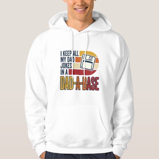 Pappaskämt Pappa-Base Retro Rolig Pappa Vektor Des Hoodie (Framsida)