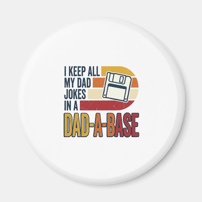 Pappaskämt Pappa-Base Retro Rolig Pappa Vektor Des Magnet (Framsidan)