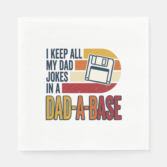 Pappaskämt Pappa-Base Retro Rolig Pappa Vektor Des Pappersservett (Framsidan)