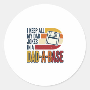 Pappaskämt Pappa-Base Retro Rolig Pappa Vektor Des Runt Klistermärke