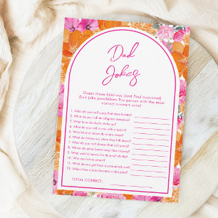 Pappaskämt Rosa & Blommig Baby Shower-spel Inbjudningar