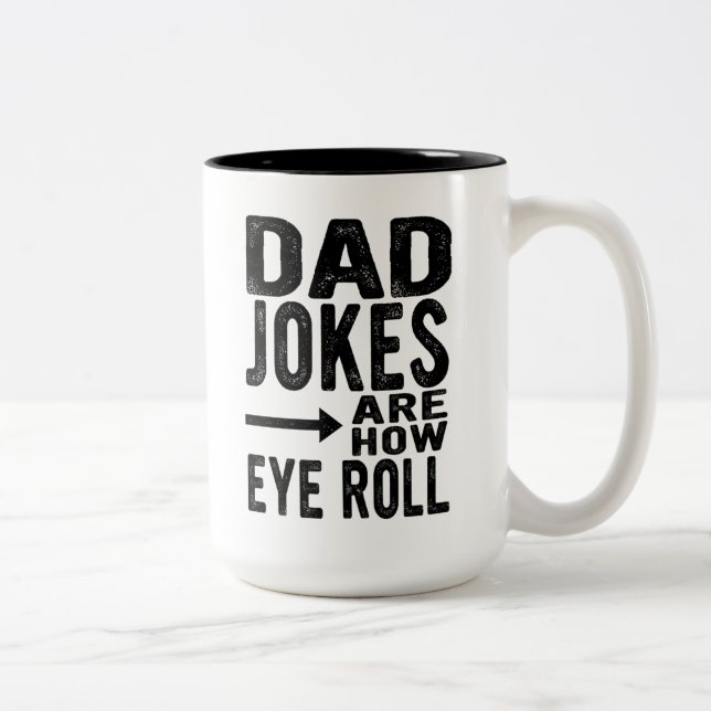 Pappaskämtälskare present, Pappaskämt är hur jag r Två-Tonad Mugg (Höger)