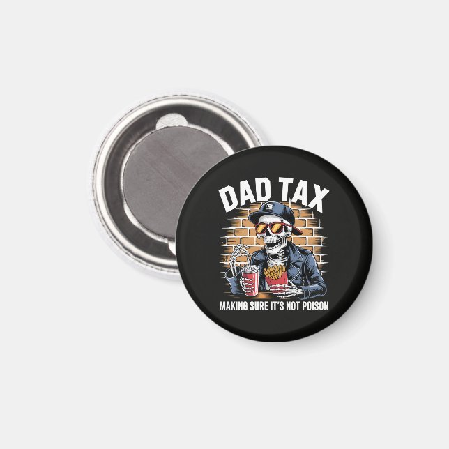 Pappaskatt Ser Till Att Det Inte Är Gift Skelett Magnet (Front/Back)