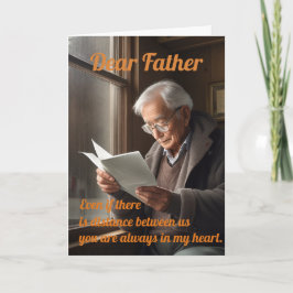 Pappaskort med gammal far som läser ett brev helgkort