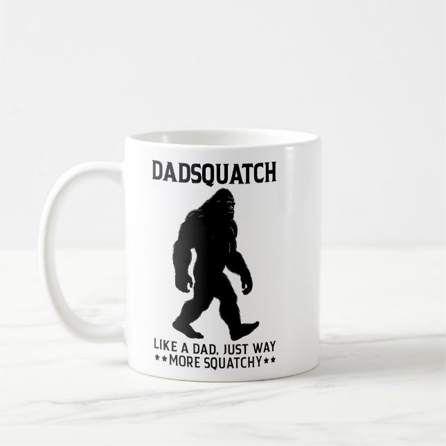 Pappasquatch Roligt Bigfoot Fars Dag Present Kaffemugg (Vänster)