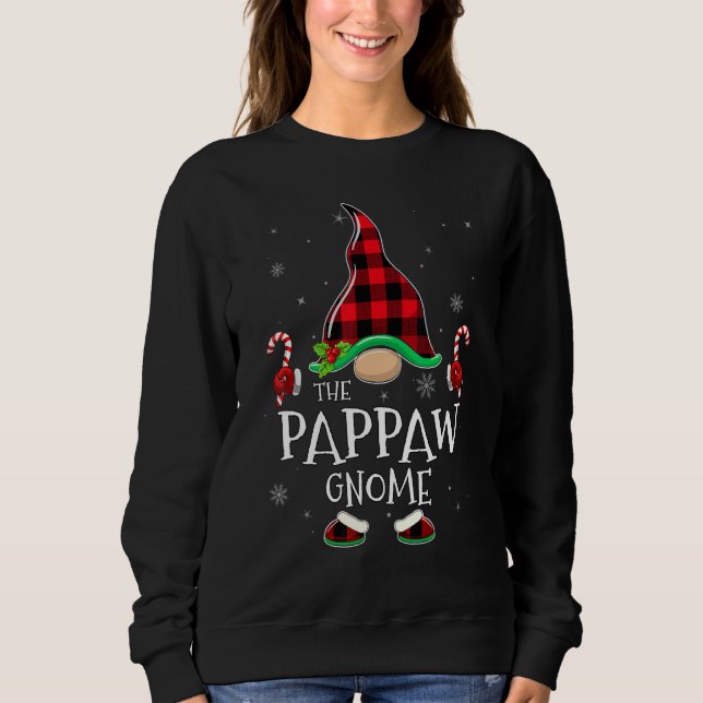 Pappaw Gnome Buffalo Plaid Matching Family Christm T Shirt (Framsida)
