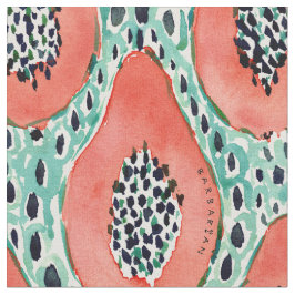 PAPPAYA PARTY Watercolor Tropical Fruit Fabric Tyg