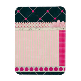 PAPPER10 BLACKPINKS VITE PATTE MED FLICKA SKRAPBOK MAGNET