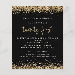 PAPPER | 21:a inbjudan till Guld Glitter, svarta p Flygblad